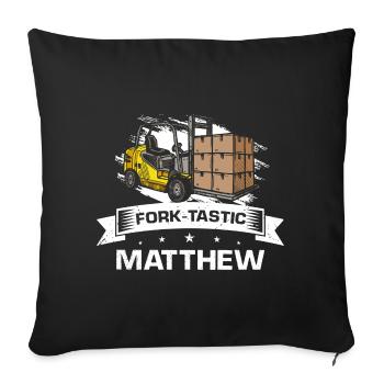 Conducteur de chariot élévateur et conducteur de chariot élévateur d’entrepôt - Housse de coussin décorative 45 x 45 cm - noir - Devant