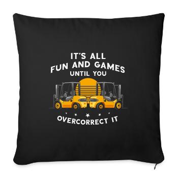 Forklift operator and forklift driver - Sofa pillowcase 17,3'' x 17,3'' (45 x 45 cm) - black - Front