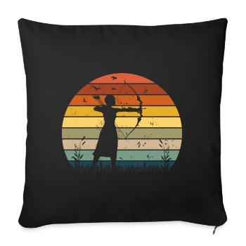 Archery T-Shirt Master of Precision Bow - Sofa pillowcase 17,3'' x 17,3'' (45 x 45 cm) - black - Front