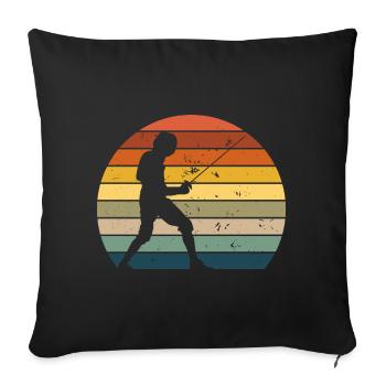 Retro-Zäune - Sofakissenbezug 45 x 45 cm - Schwarz - Vorne