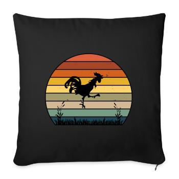 Vintage Chicken Retro Rooster Gift - Sofa pillowcase 17,3'' x 17,3'' (45 x 45 cm) - black - Front