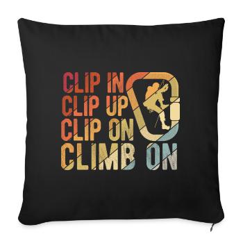Klettern Bouldern - Sofakissenbezug 45 x 45 cm - Schwarz - Vorne