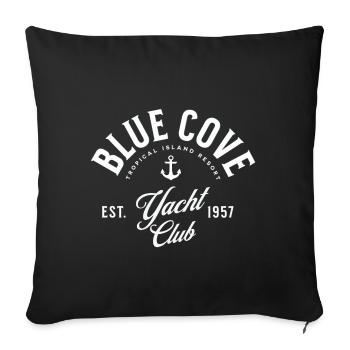 Blue Cove yacht club - Housse de coussin décorative 45 x 45 cm - noir - Devant