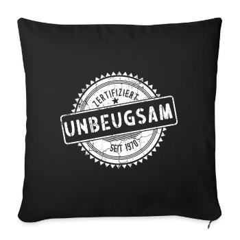 Zertifiziert Unbeugsam Seit 1970 Slogan Stolz - Sofakissenbezug 45 x 45 cm - Schwarz - Vorne