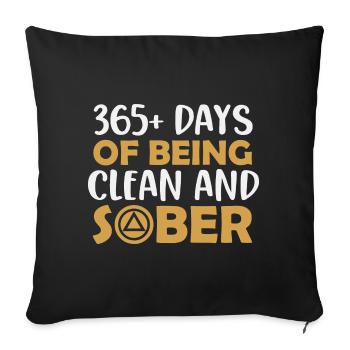 faith sobriety sober life seeks christ - Sofa pillowcase 17,3'' x 17,3'' (45 x 45 cm) - black - Front