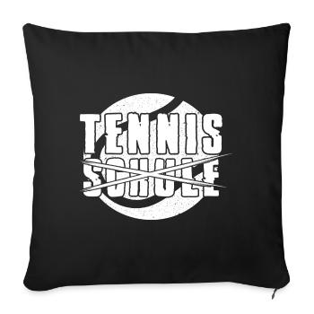 Tennis instead of school Tennis player - Sofa pillowcase 17,3'' x 17,3'' (45 x 45 cm) - black - Front