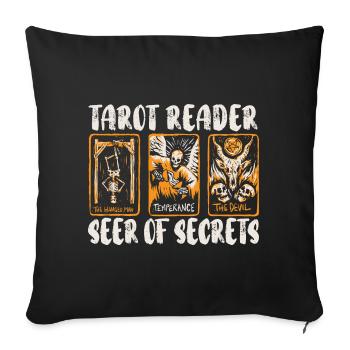 Tarot card reader, cartomant enthusiast, - Sofa pillowcase 17,3'' x 17,3'' (45 x 45 cm) - black - Front