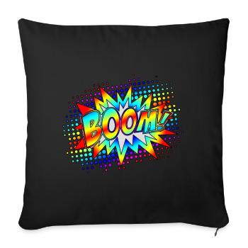 Comic Boom Explosion Sprechblase Superheld Retro - Sofakissenbezug 45 x 45 cm - Schwarz - Vorne