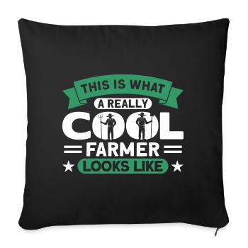 Farmer Tractor Tractor Driver Gift - Sofa pillowcase 17,3'' x 17,3'' (45 x 45 cm) - black - Front