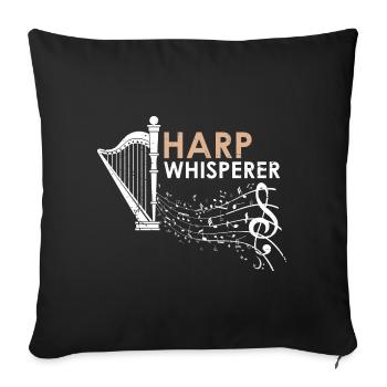 Harp design for harpist and harp player - Sofa pillowcase 17,3'' x 17,3'' (45 x 45 cm) - black - Front