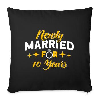 10th Wedding Anniversary Couple Design 10 Years of Marriage - Sofa pillowcase 17,3'' x 17,3'' (45 x 45 cm) - black - Front