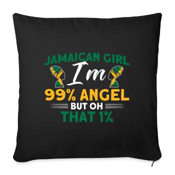 Jamaïque Drapeau Jamaïcain Cadeau - Housse de coussin décorative 45 x 45 cm - noir - Devant