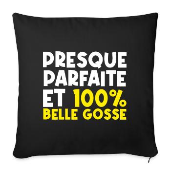 Fille belle | famille drôles - Housse de coussin décorative 45 x 45 cm - noir - Devant