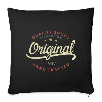 Original 1947 Cadeau D'anniversaire 1947 - Housse de coussin décorative 45 x 45 cm - noir - Devant