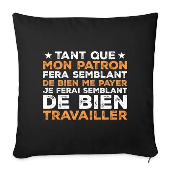 Quote Work Colleague Humor - Sofa pillowcase 17,3'' x 17,3'' (45 x 45 cm) - black - Front