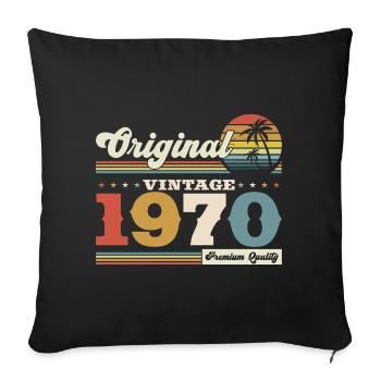 Original 1970 Millésime 1970 54e anniversaire 1970 - Housse de coussin décorative 45 x 45 cm - noir - Devant