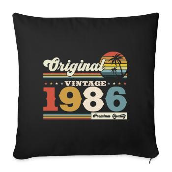 Original May 1986 Vintage 1986 Birthday 1986 - Sofa pillowcase 17,3'' x 17,3'' (45 x 45 cm) - black - Front