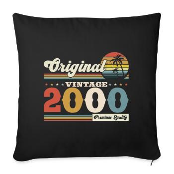 Original 2000 Jahrgang 2000 24. Geburtstag 2000 - Sofakissenbezug 45 x 45 cm - Schwarz - Vorne