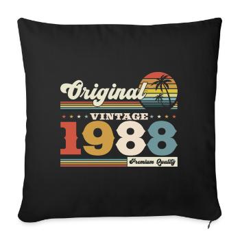 Original 1988 Millésime 1988 36e anniversaire 1988 - Housse de coussin décorative 45 x 45 cm - noir - Devant