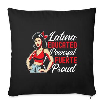 Latina Power Mexicain Espagnol Hispanique - Housse de coussin décorative 45 x 45 cm - noir - Devant