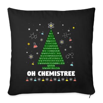 Tableau périodique de chimie de sapin de Noël de chimie - Housse de coussin décorative 45 x 45 cm - noir - Devant