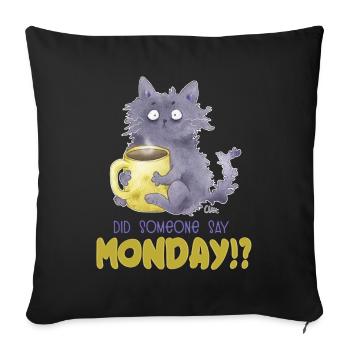 Cat Café - Housse de coussin décorative 45 x 45 cm - noir - Devant