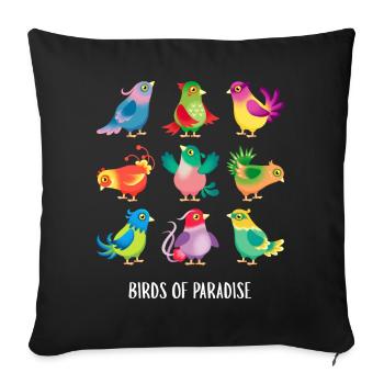 Birds of paradise 2 - Sofa pillowcase 17,3'' x 17,3'' (45 x 45 cm) - black - Front