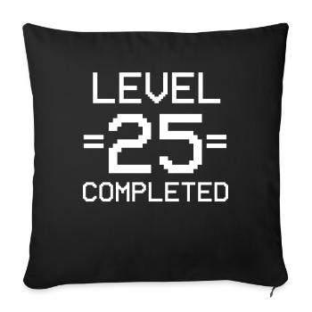 25th birthday birthday gift - Sofa pillowcase 17,3'' x 17,3'' (45 x 45 cm) - black - Front
