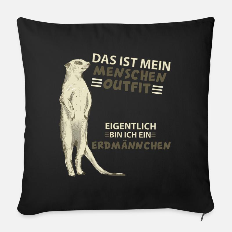 Erdmännchen - Sofakissenbezug 45 x 45 cm - Schwarz