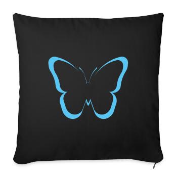 papillon butterfly - Housse de coussin décorative 45 x 45 cm - noir - Devant
