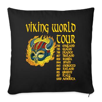 Viking World Tour Vikings Walhalla Odin - Housse de coussin décorative 45 x 45 cm - noir - Devant
