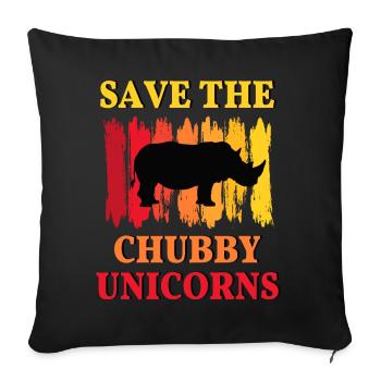 Rhinocéros Rhinocéros Afrike animaux protéger le bien-être des animaux - Housse de coussin décorative 45 x 45 cm - noir - Devant