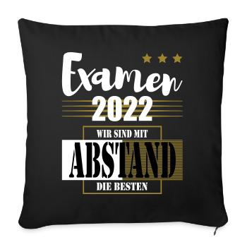 Examen 2022 Wir sind mit Abstand die Besten - Sofakissenbezug 45 x 45 cm - Schwarz - Vorne