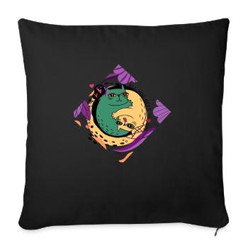 LoVe arround CatWorld - Sofakissenbezug 45 x 45 cm - Schwarz - Vorne