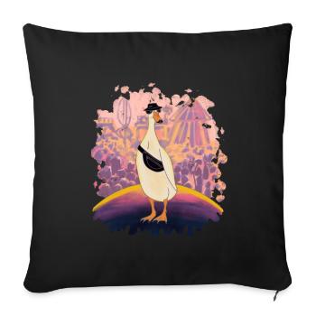 Party duck is at the start! - Sofa pillowcase 17,3'' x 17,3'' (45 x 45 cm) - black - Front