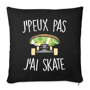 J'peux pas j'suis en skate - Housse de coussin décorative 45 x 45 cm - noir - Devant