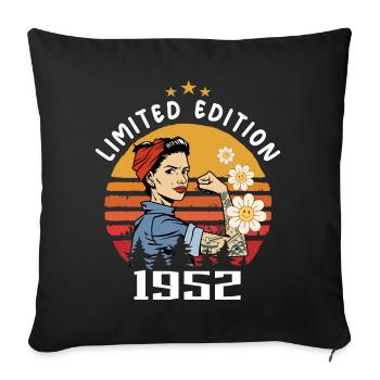 Retro Birth Year 1952 Vintage Birthday 1952 - Sofa pillowcase 17,3'' x 17,3'' (45 x 45 cm) - black - Front