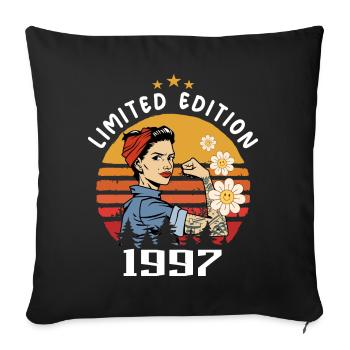 Retro Birth Year 1997 Vintage Birthday 1997 - Sofa pillowcase 17,3'' x 17,3'' (45 x 45 cm) - black - Front