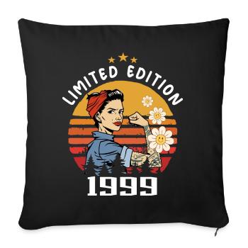 Retro Birth Year 1999 Vintage Birthday 1999 - Sofa pillowcase 17,3'' x 17,3'' (45 x 45 cm) - black - Front