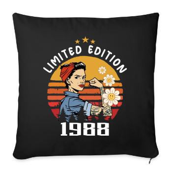 Retro Birth Year 1988 Vintage Birthday 1988 - Sofa pillowcase 17,3'' x 17,3'' (45 x 45 cm) - black - Front