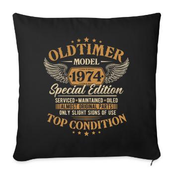 Vintage 1974 Vintage Born Birthday Gift - Sofa pillowcase 17,3'' x 17,3'' (45 x 45 cm) - black - Front