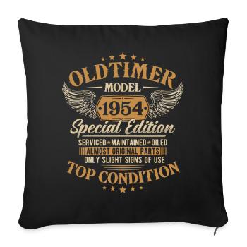 Vintage 1954 Vintage né cadeau d’anniversaire - Housse de coussin décorative 45 x 45 cm - noir - Devant