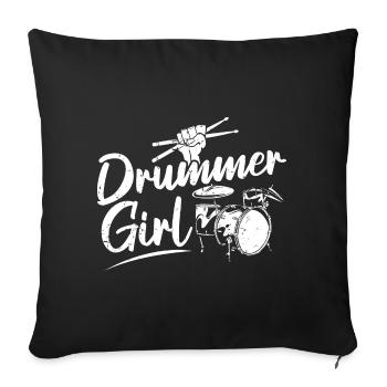 Cadeau de batteur de musicien de batterie cool - Housse de coussin décorative 45 x 45 cm - noir - Devant