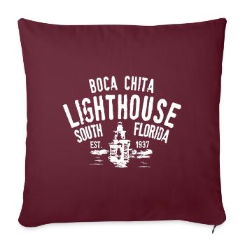 Boca Chita Lighthouse Key Biscayne - Housse de coussin décorative 45 x 45 cm - bordeaux - Devant