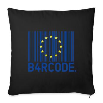 B4RCODE. Union européenne - Housse de coussin décorative 45 x 45 cm - noir - Devant