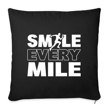 Smile Every Mile Marathon - Sofa pillowcase 17,3'' x 17,3'' (45 x 45 cm) - black - Front