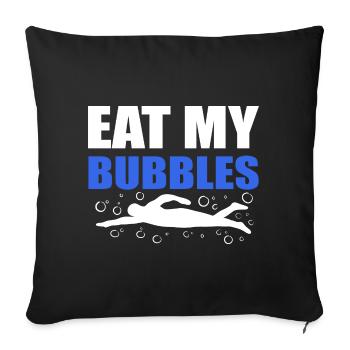 Nageur professionnel Eat My Bubbles - Housse de coussin décorative 45 x 45 cm - noir - Devant