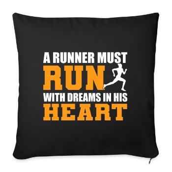 Marathon-Liebhaber Marathon-Rennfahrer - Sofakissenbezug 45 x 45 cm - Schwarz - Vorne