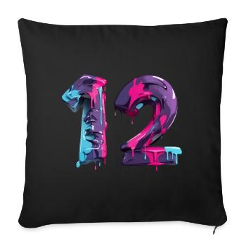 NON. 12 NUMÉRO 12 COOL 12E ANNIVERSAIRE - Housse de coussin décorative 45 x 45 cm - noir - Devant