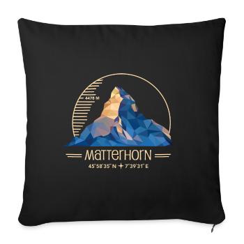 Matterhorn Hike Randonnée Zermatt Souvenir - Housse de coussin décorative 45 x 45 cm - noir - Devant